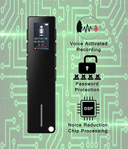Digital Voice Recorder, Sindave 1536kbs Stereo Rechargeable HD Audio 16 Gram Voice Recorder, Mini Portable USB MP3 Activated Sound Recorder and 1- Click Recording, Voice Activated Recorder - Thumbnail 6