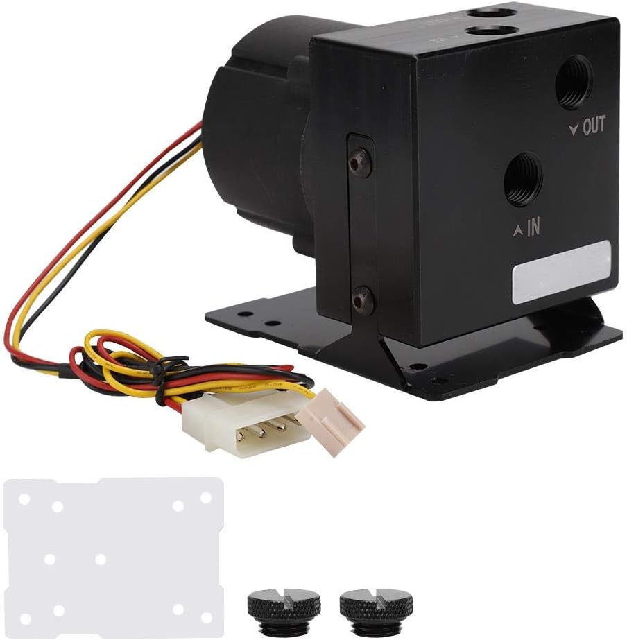 VBESTLIFE Computer Water Cooling Pump, DC 12V 1.8A Integrated PC Water Pump with Bracket for 1200L / H Flow