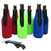 LAZY DOG WAREHOUSE Beer Bottle Sleeves - Set of 6 - Extra Thick Neoprene with Stitched Fabric Edges with Bonus Bottle Opener (Classic)