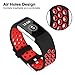 iGK Silicone Replacement Bands Compatible for Fitbit Charge 2, Adjustable Breathable Sport Strap Smartwatch Fitness Wristband with Air Holes Red Large