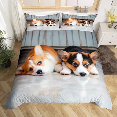 Erosebridal Corgi Duvet Cover Set Queen