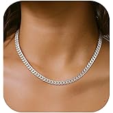FindChic Chunky Cuban Link Chain for Women, Silver/Gold Plated Choker Trendy Statement Necklace, Thick Curb Chain Hip Hop Punk Jewelry Gift, Unisex Size 5/12/14mm