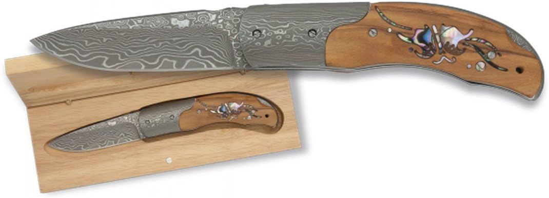 M.ALBAINOX - Navaja damasco. Caja. Hoja 7.5 cm: Amazon.es: Deportes y aire libre