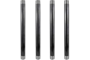 GeilSpace 1" × 16" Heavy Duty Pre-Cut Grey Metal Pipe, Industrial Steel Fits Standard One Inch Threaded Pipes and Fittings - Vintage DIY Industrial Furniture (1" x 16", Grey)