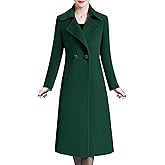 Aprsfn Women's Winter Wool Coats Warm Double-breasted Notched Lapel Jackets Midi Long Peacoat Long Sleeve Pea Coats