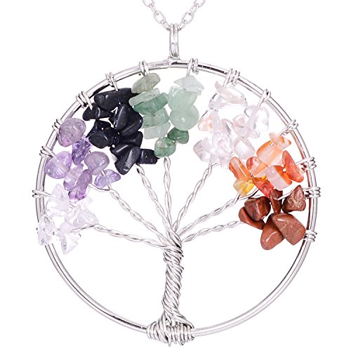 Sedmart Chakra Handmade Tree of Life Pendant Healing Wisdom Quartz Necklace Gemstones Birth Necklace jwelleries for Women Necklace Sedmart Chakra Handmade Tree of Life Pendant Healing Wisdom Quartz Necklace Gemstones Birth Necklace jwelleries for Women Necklace
