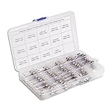 UCTRONICS 13 Values 130pcs Fast-blow Glass Fuses