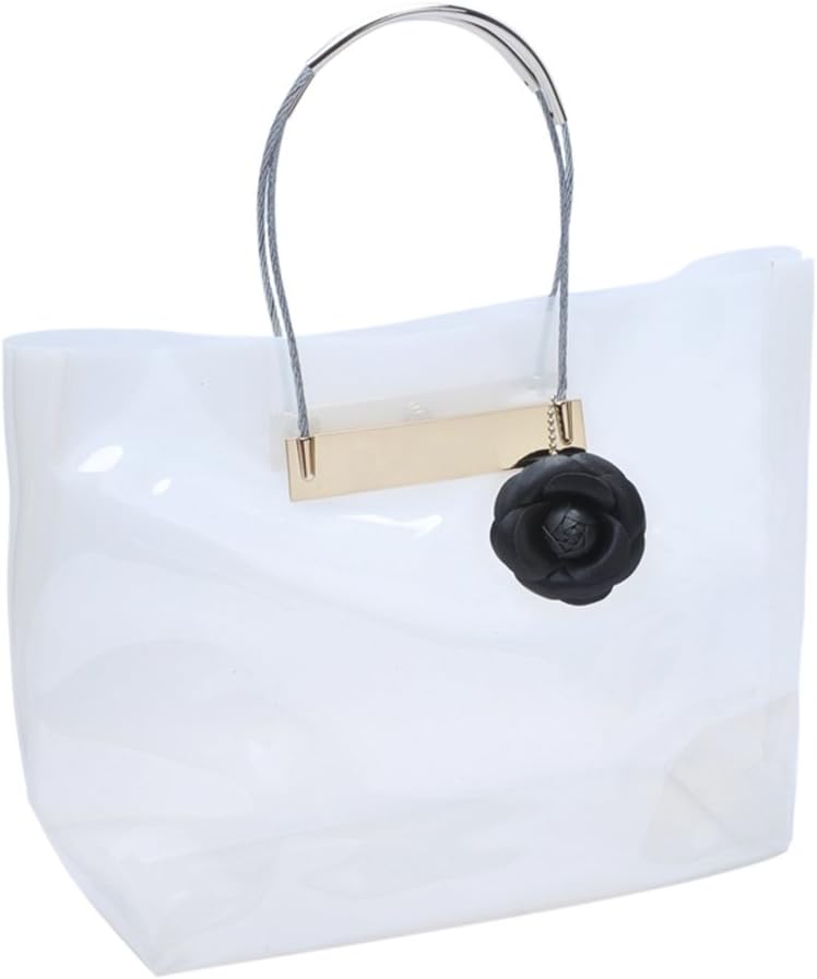 Zarapack Women's Large Neon Color Transparent Cable Shopper Clear PVC Runway Tote IT Bag