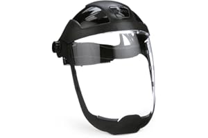 Sellstrom DP4 Face Shield - Lightweight Mask with High Impact Chin Guard, Crown & Ratchet Headgear for Work, Grinding, Cutting - ANSI Z87.1 - Anti Fog Polycarbonate Window