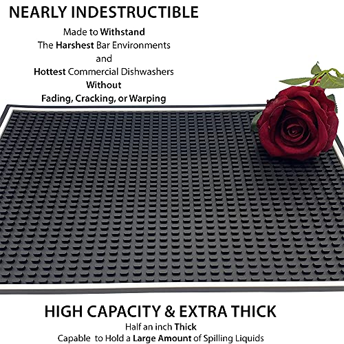 Rubber Bar Mat For Countertop, Heavy Duty Dish Drying Mat, Perfect For