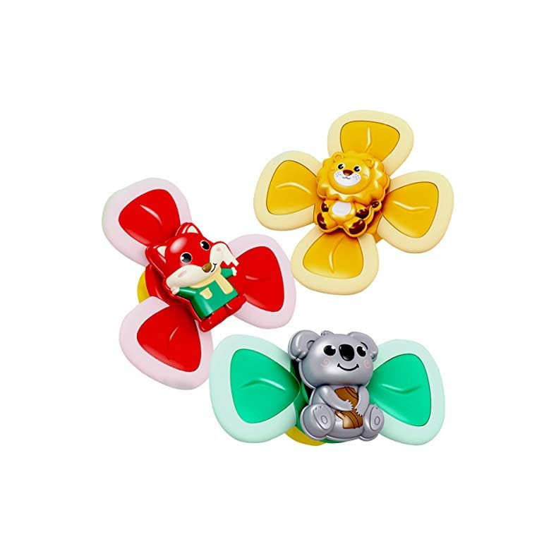 KDO Spin Toys for Toddlers, 3Pcs Baby Bath Forever Spinning Tops with Rotating Wind Leaves & Cute Animals for Bath Tub…
