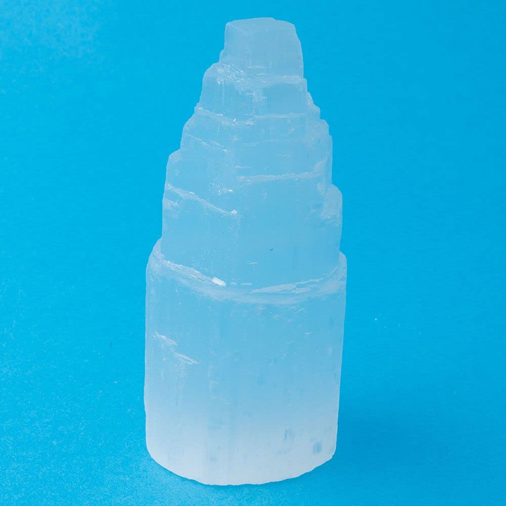 Earth Story Selenite Crystal Tower Mountain 10cm Mountain Pillar, Crystals, Gemstone, Gifts, Meditation, Healing, Mineral, Healing, Decorative.