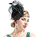 BABEYOND Art Deco 1920s Flapper Headpiece Roaring 20s Great Gatsby Feather Headband 1920s Flapper Gatsby Accessories (Black)