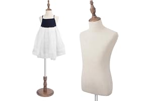 SHAREWIN Kid Dress Form, Mannequin Child Display Body Bust Forms Maniki Little Boy Girl, 8-9 Years Old, Brown