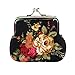 Toraway Wallet, Retro Womens Flower Small Wallet Coin Purse Clutch Handbag (Black)