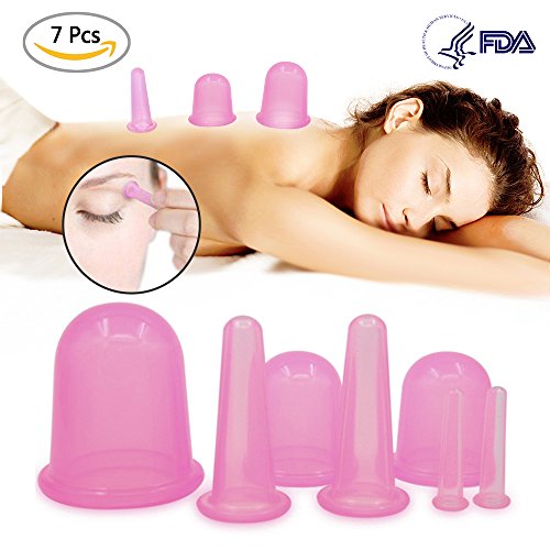 Anti Cellulite Vacuum Cup,(7 pcs)Face&Body Massage Therapy Cupping Set Body Massage Cups Silicone Cups For Cupping Massage Anti Aging, Wrinkle Reducer