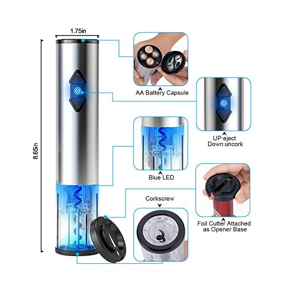 CIRCLE JOY Electric Wine Bottle Openers Set, Battery Operated Wine Opener Kit, Cordless Automatic Corkscrew Combo with…