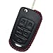 Coolbestda Leather Folding 5buttons Key Fob Remote Cover Keyless Entry Protector Holder Case for Chevrolet Equinox Camaro Cruze Malibu Sonic Buick Lacrosse Verano Encore