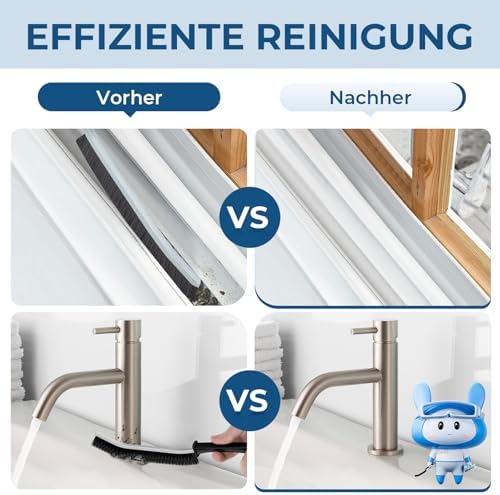 Hartborsten Fugenbürste Bad & Fliesen, Ergonomische Griff, 3er-Set