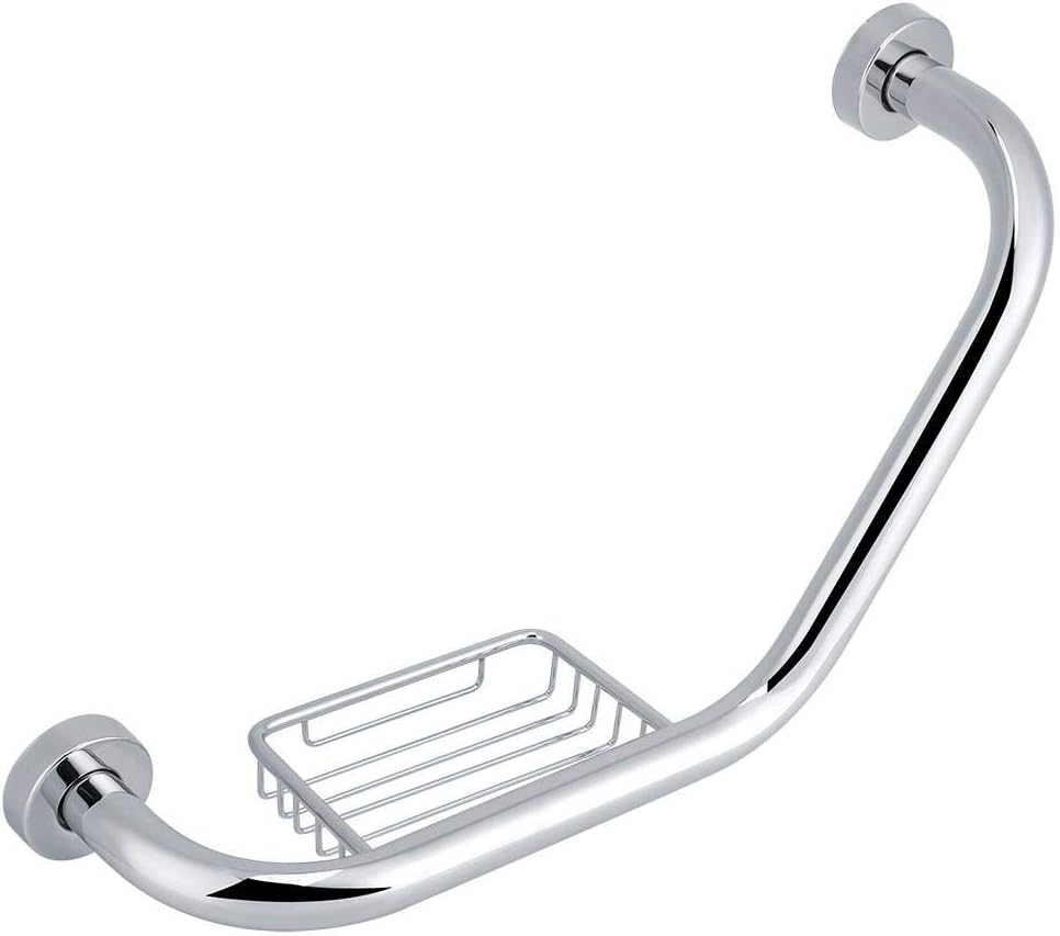 with Soap Holder AntiSlip Grab Bar, Stainless Steel Shower