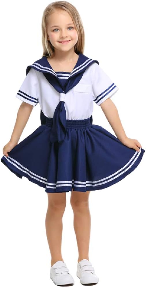 LOLANTA Kids Sailor Suit, Japanese School Girl Uniform, Halloween Carnival Anime Cosplay Costume (8-9 years, girl) - Image 5