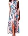 Women's Sleeveless Halter V Neck Split Backless Beach Wear Prom Party Boho Floral Print Flowy Maxi Shift Casual Dress