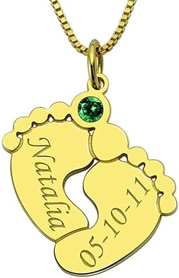 mother's day baby feet necklace