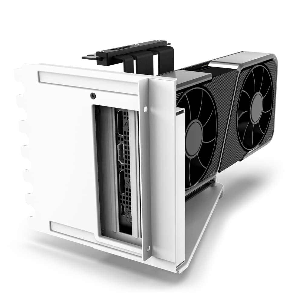 NZXT Vertical GPU Mounting Kit-AB-RH175-W1-175 mm PCIe 4.0x16 Riser-Kabel – GPU-Halterung Robuste Stahlhalterung, Schwarz/Weiß 2