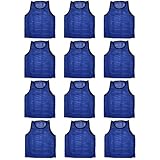 BlueDot Trading 12 blue adult sports pinnies-12 scrimmage training vests