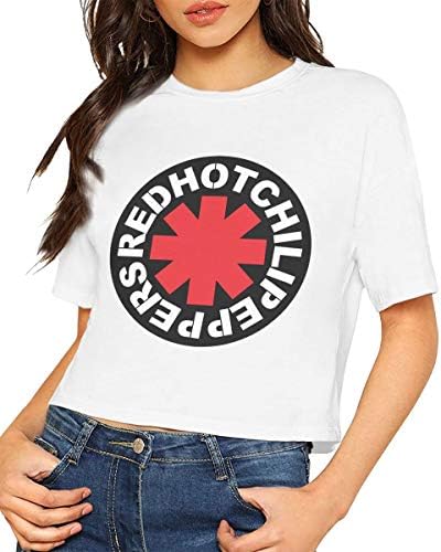 Customized Female Red Hot Chili Peppers Logo Short-Sleeve T-Shirts Printing Crop Top
