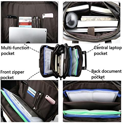 Leather Briefcase for Men Laptop Bag 15.6 Inch Large Waterproof Retro Business Travel Messenger Bag,Perfect Gifts For Husband/Christmas Gifts for Men (Black) 2 Leather Briefcase for Men Laptop Bag 15.6 Inch Large Waterproof Retro Business Travel Messenger Bag,Perfect Gifts For Husband/Christmas Gifts for Men (Black)