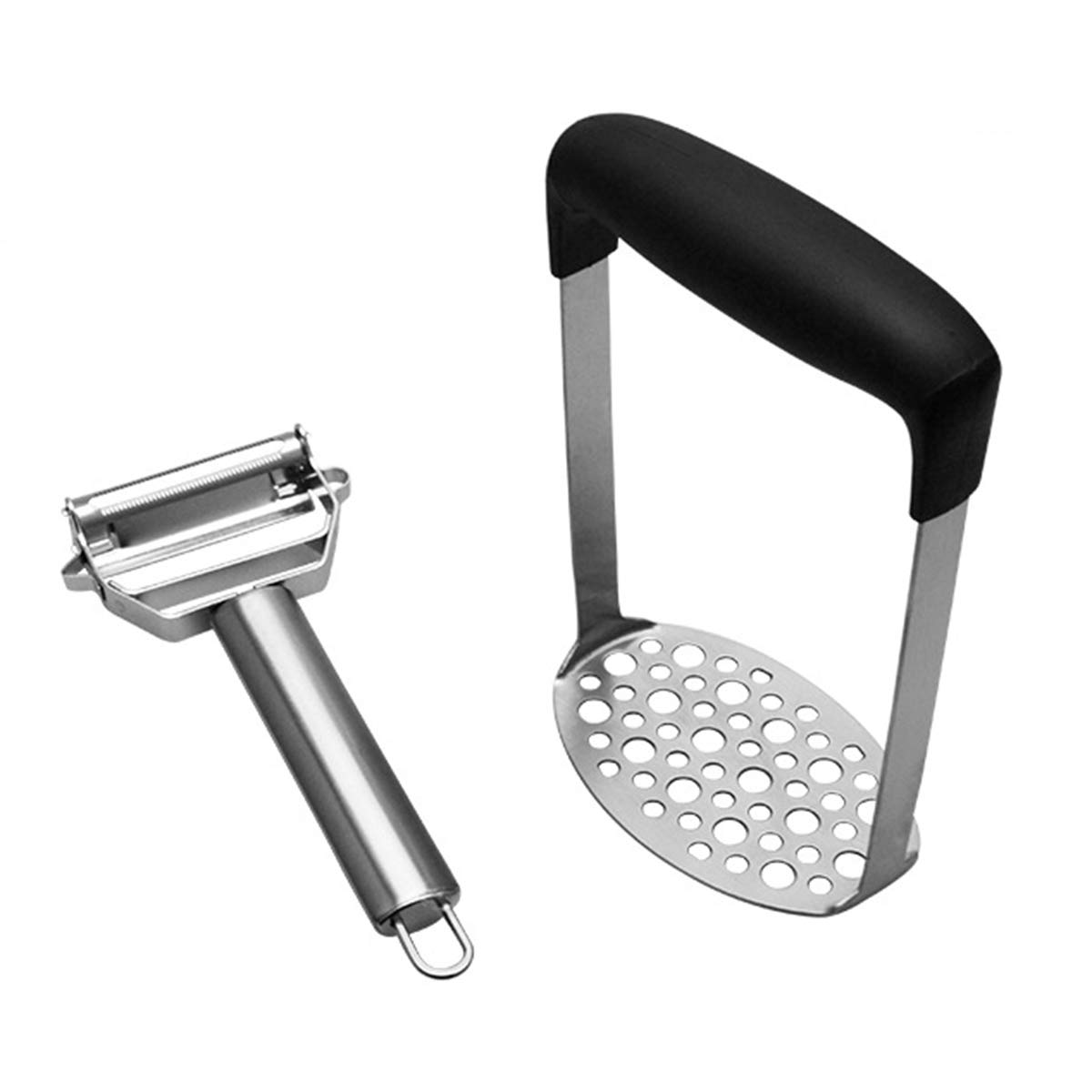 Potato Masher With Easy Grip Handle and Vegetable Peeler