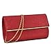 Dasein Women's Evening Bag Glitter Clutch Wedding Bridal Purse Sparkle Cocktail Party Prom Handbag (Red)