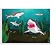 Photo Booth Backdrop for Shark Birthday Party (84 x 60 Inches)