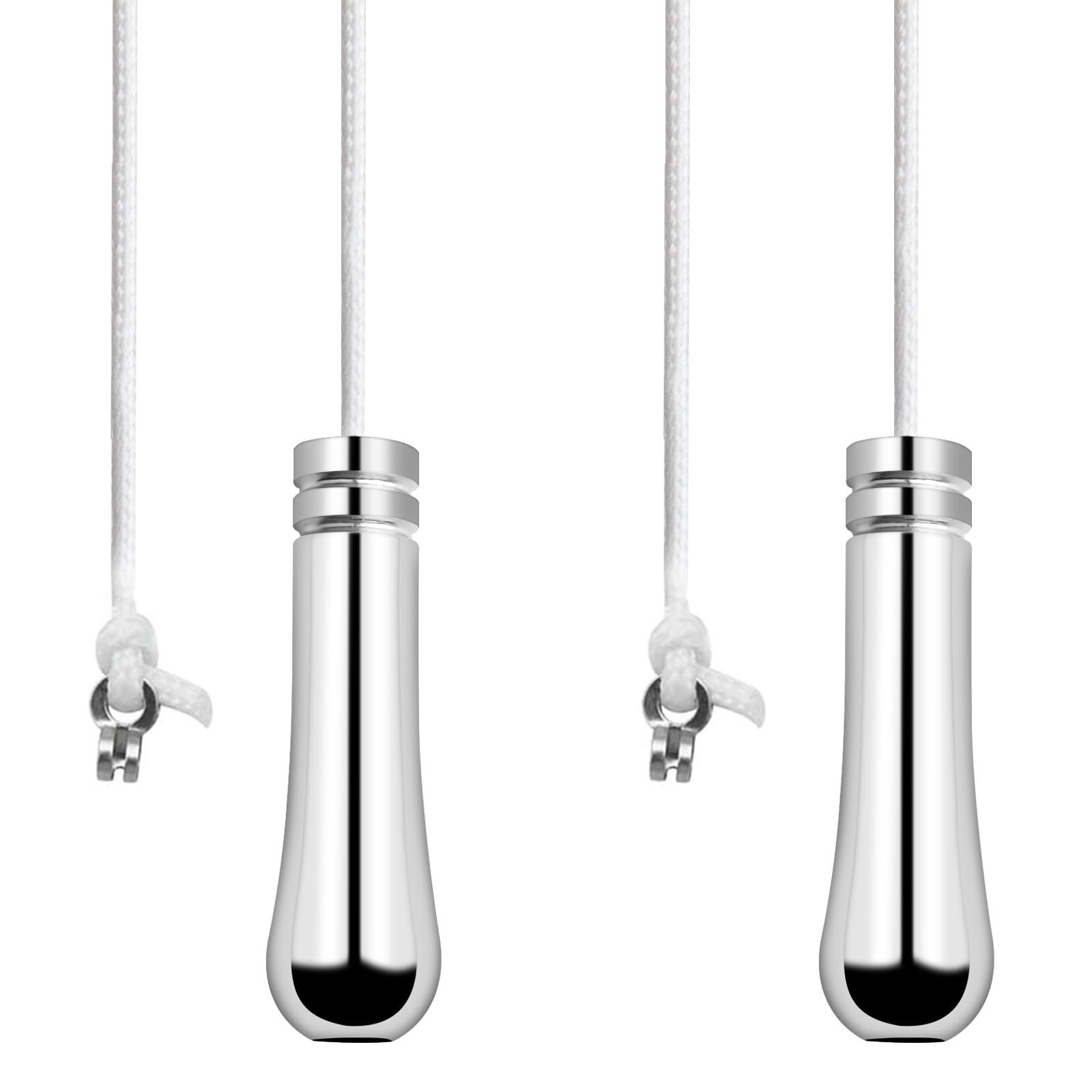 LbsAMP 2 Pieces Bathroom Light Pull Cord Handle with Cord Connector 150cm Light Pull Chain Extension Weighted Cord Pull Ends for Bathroom Toilet Light Ceiling Light Fan Switch - Chrome