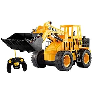 Top Race TR-113 5 Channel Full Functional Front Loader, Electric RC Remote Control Construction Tractor with Lights & Sounds