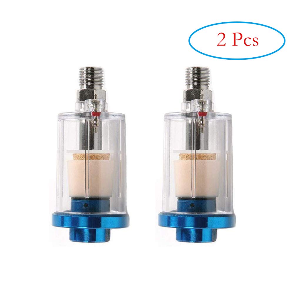 VideoPUP 2PCS Air Water Oil Separator Pneumatic Spray Paint Gun Air Filter Paint Spray Gun Filter Seperator with 1/4 inch NPT Inlet and Outle