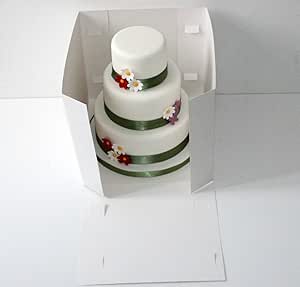 Caja para tarta de varios pisos, de 27,5 x 25,5 cm: Amazon.es: Hogar