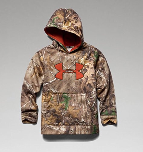 Under Armour Boys' Camo Big Logo Hoody Mossy Oak Treestand / Velocity Large