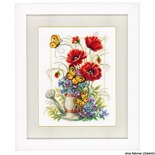 Vervaco Watering Can Flowers Counted Cross Stitch, Multi-Colour