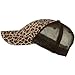 Low Profile Canvas Leopard Printed Mesh Cap - Brown OSFM