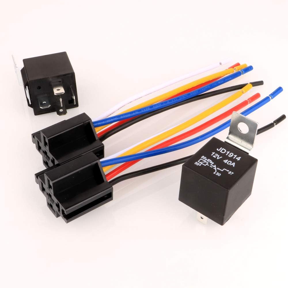 Gebildet 2pcs JD1914 Car Relay Harness 12V 40A 5 Pin SPDT 12AWG Harness Sockets with Built-in Diode for Automotive Truck Van Motorcycle Boat - Image 3