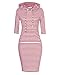 GloryStar Women's Casual Fitted long Sleeve Pullover Pocket Knee Length Sweatshirt Hoodie Dress