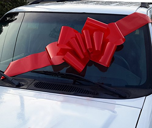 23" red car bow