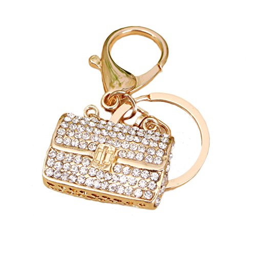 WHATWARES Handbag Keyring Rhinestone Charm Pendant Keychain Key Chain Bag Gift