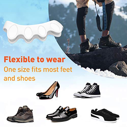 Gel Toe Separators by YHLC Natural Spacers, Hammer Straightener – Spreaders & Stretchers Used for Yoga Running - Corrector for Crooked Toes, Use Pads for Bunion Relief (White)