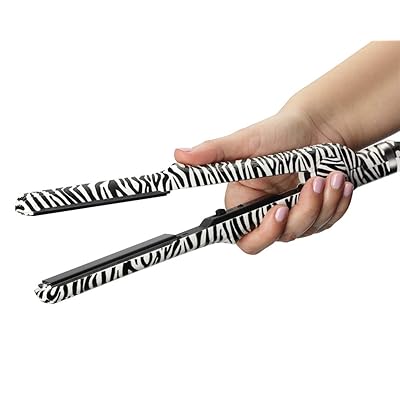 Jose Eber Pro Series Flat Iron Straightener Zebra White and Black, Dual Voltage, Use Worldwide