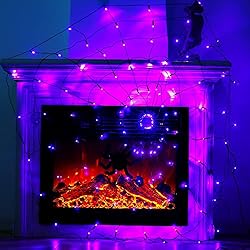 Kemooie Halloween 3.25ft Spider Web with 80 LED and