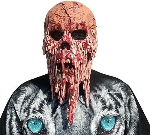 Latex Bloody Zombie Mask Adult Costume Walking Dead Halloween 2017 (Melting Face)