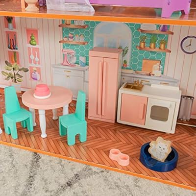 Amazon.com: KidKraft 65986 Casa de muñecas de madera de camila con accesorios para casa de muñecas y diversión incluidos, apto para muñecas de 12 pulgadas: Toys \u0026 Games